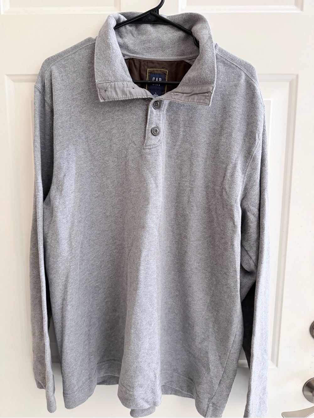 GAP Light Gray Quarter-Button Pullover